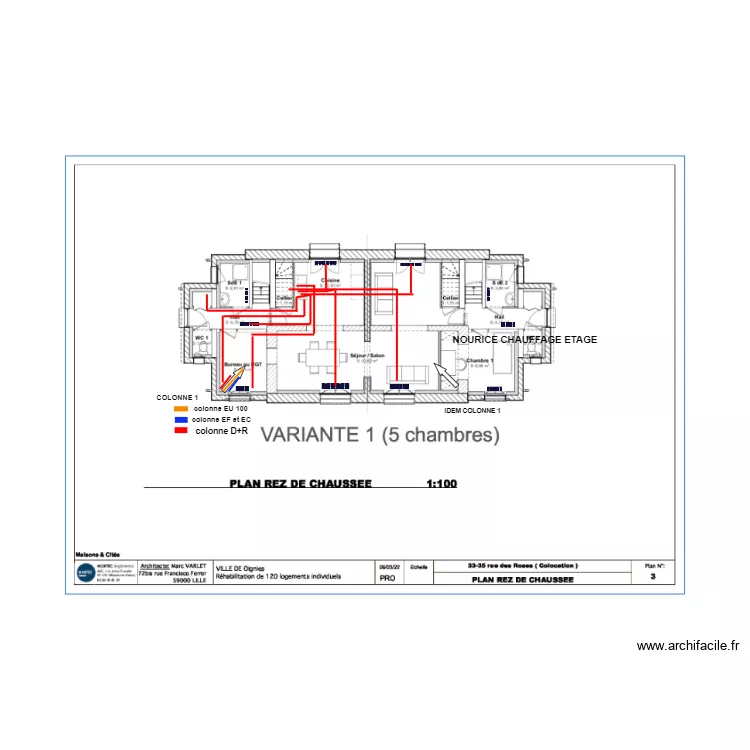 ERBM  33 ET 35 ROSES. Plan de 