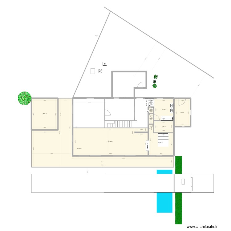 ebauche guip 17ter. Plan de 10 pièces et 165 m2