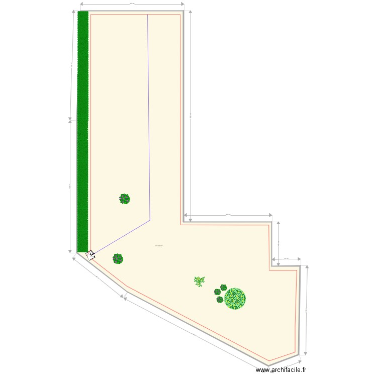 Jardin Margo. Plan de 1 pièce et 355 m2