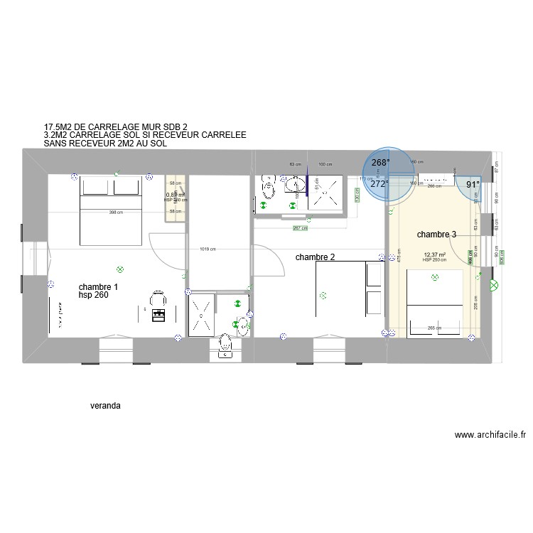 MAISON SDB2 VERSION 2. Plan de 8 pièces et 56 m2