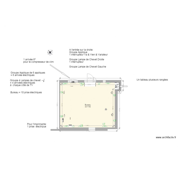 Bureau Electricité. Plan de 0 pièce et 0 m2