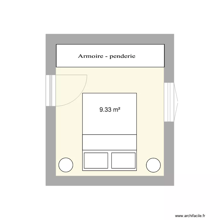 Chambre parentale. Plan de 