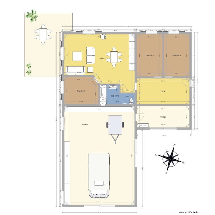 Plan Rez de chauss&eacute;e. Plan de 0 pièce et 0 m2