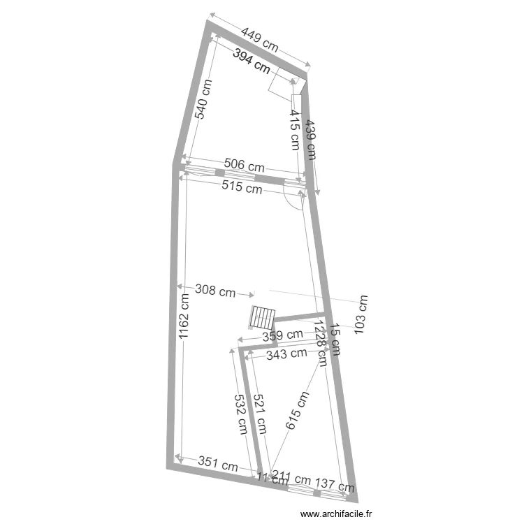 maison rdc couloir salon  cuisine et zone escalier  n1. Plan de 