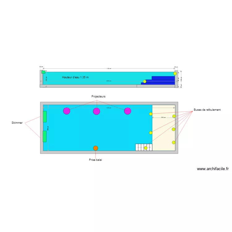 Piscine M HUBMANN. Plan de 