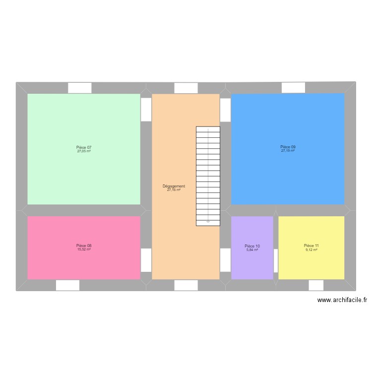 TANCON R+1. Plan de 6 pièces et 112 m2