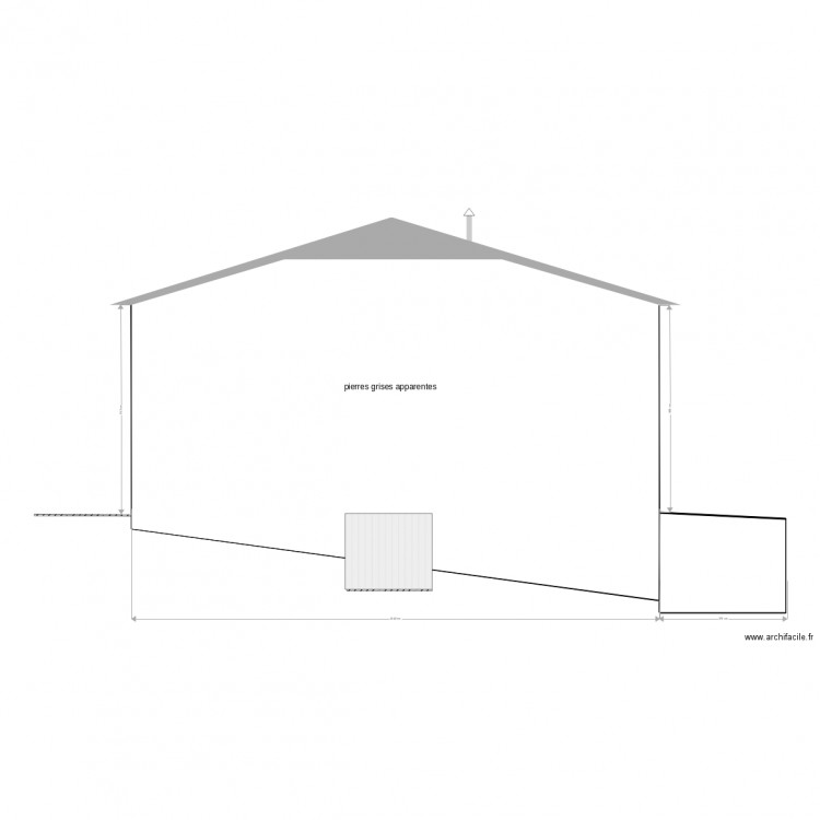  façade ouest après modification. Plan de 0 pièce et 0 m2