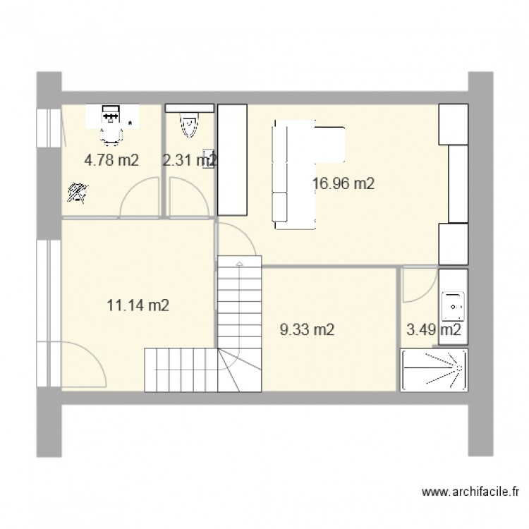 Rez de Jardin. Plan de 0 pièce et 0 m2