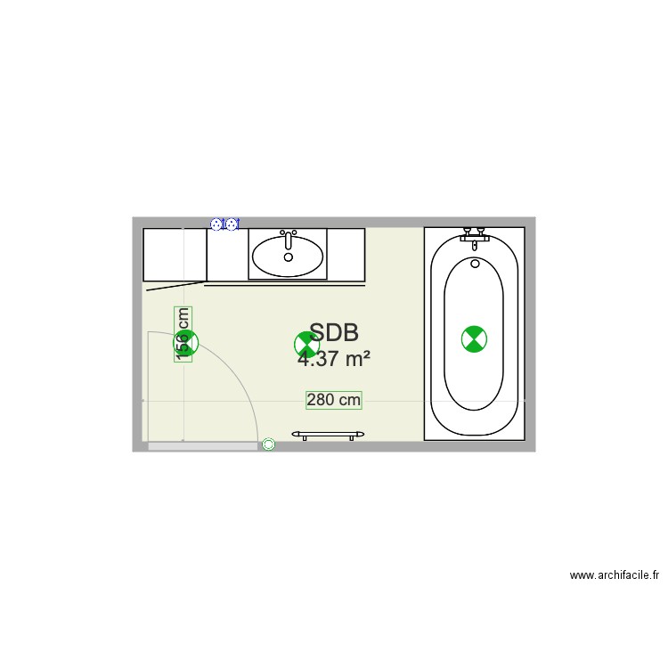 SDB CURTENAZ. Plan de 0 pièce et 0 m2
