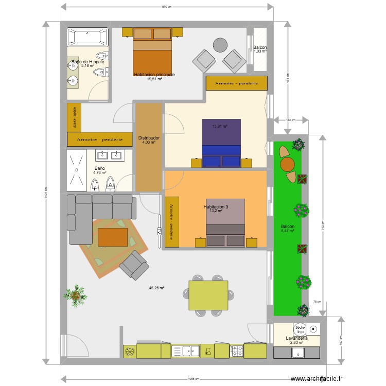 Germanetes Proyecto. Plan de 10 pièces et 118 m2