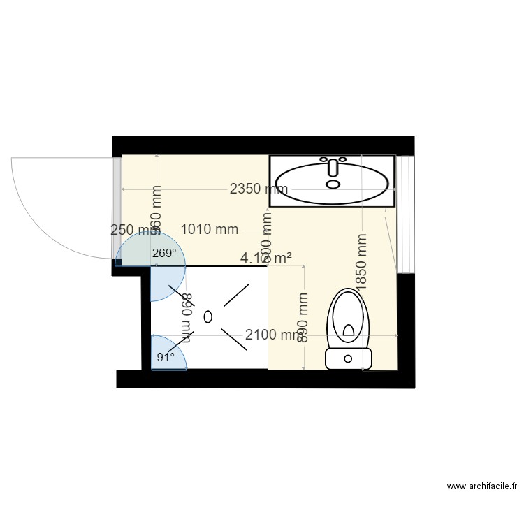 SALLE DE BAIN GR RDC. Plan de 0 pièce et 0 m2