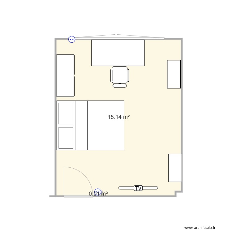 Chambre. Plan de 0 pièce et 0 m2