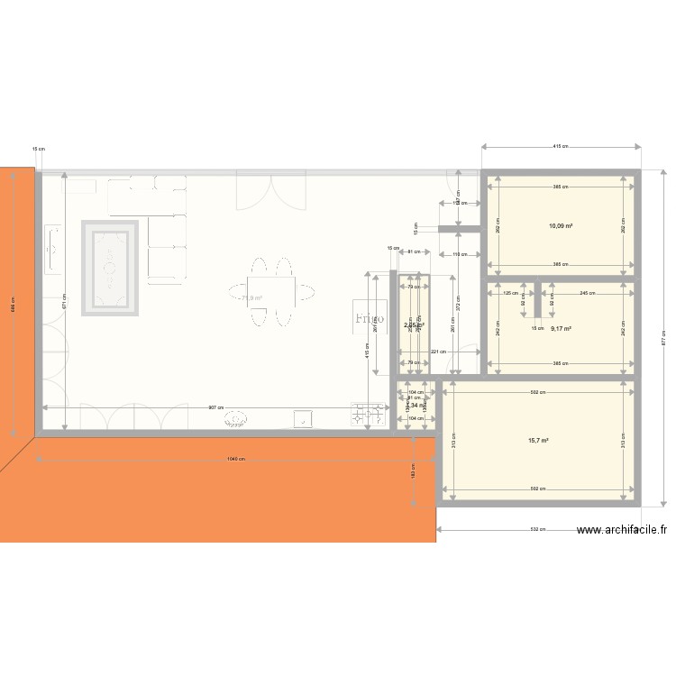 maison haut 220613b. Plan de 10 pièces et 147 m2