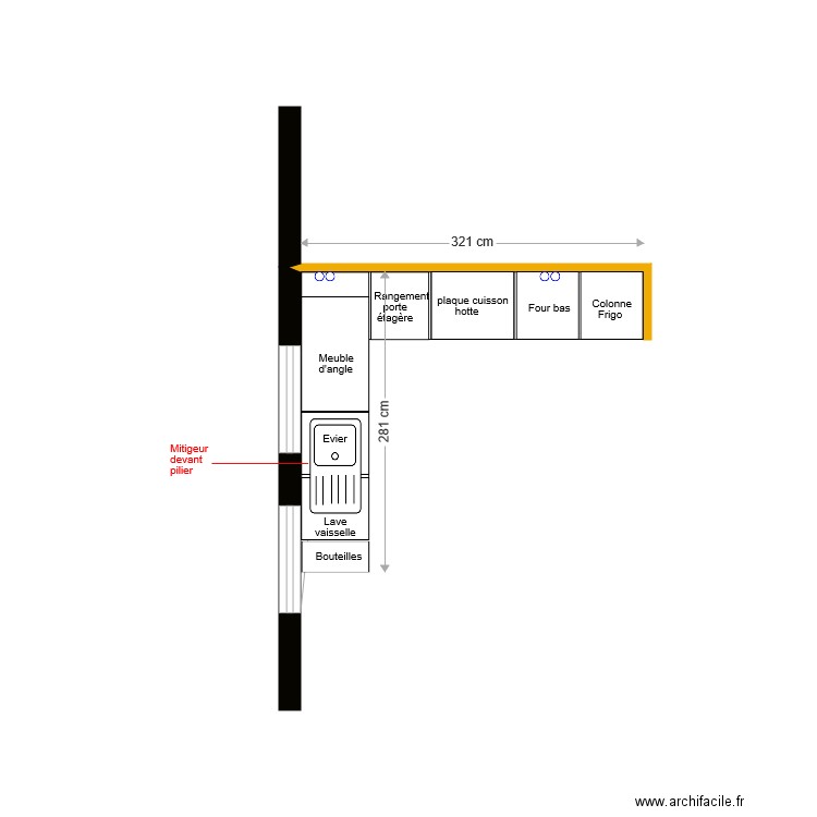 Cuisine Morand. Plan de 0 pièce et 0 m2