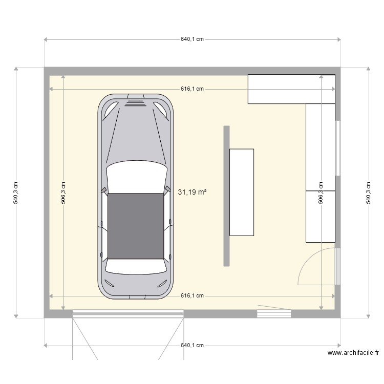 Atelier DJ Wood Concept. Plan de 1 pièce et 31 m2