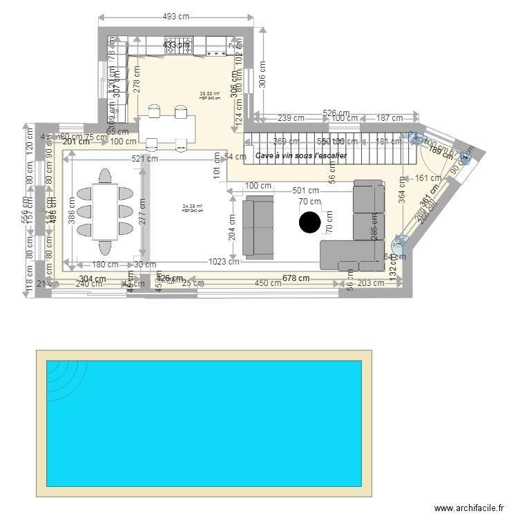 Salon Salle à Manger 1709. Plan de 0 pièce et 0 m2