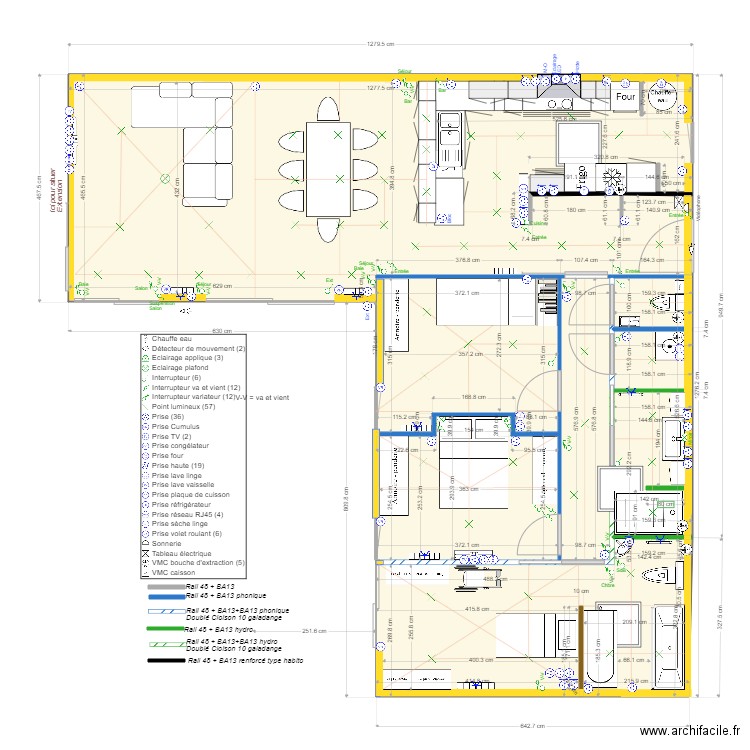 Plan Défintif Partie Existante . Plan de 0 pièce et 0 m2