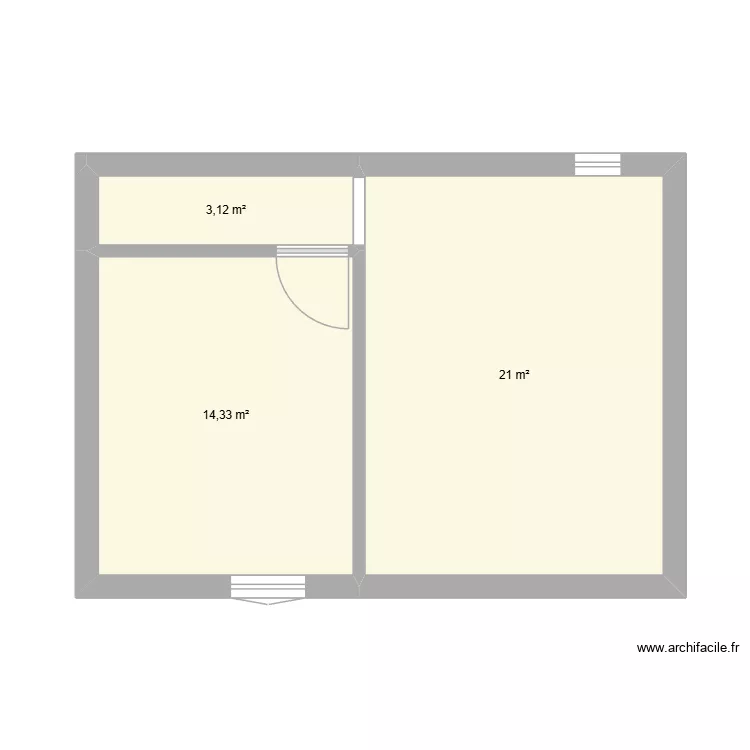 plan RDC+1. Plan de 3  et 38 m²