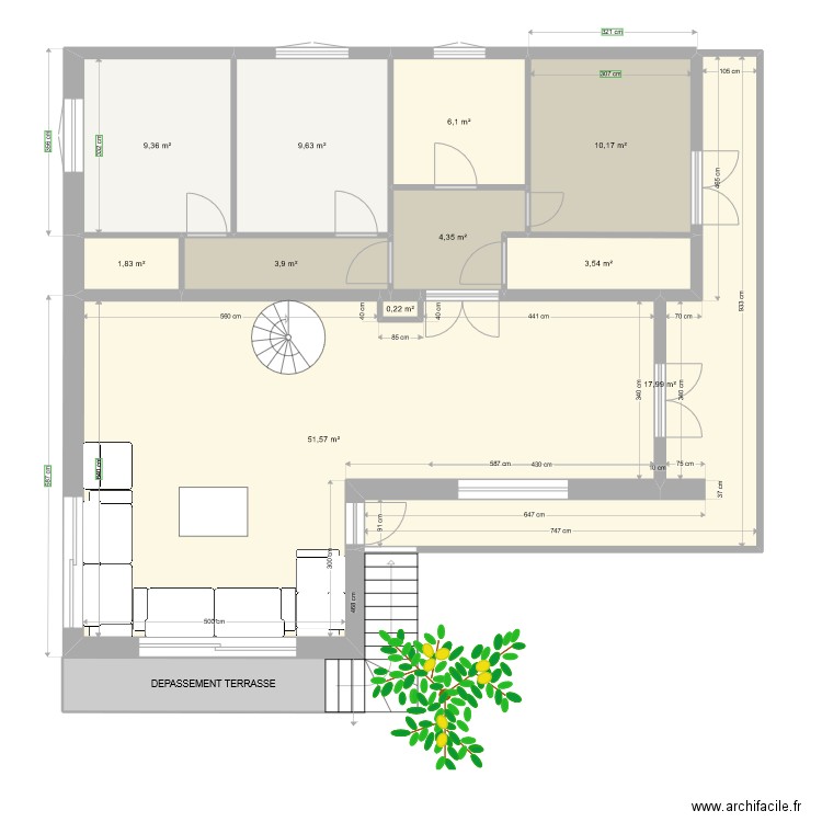 maison 1er étage extension. Plan de 12 pièces et 125 m2