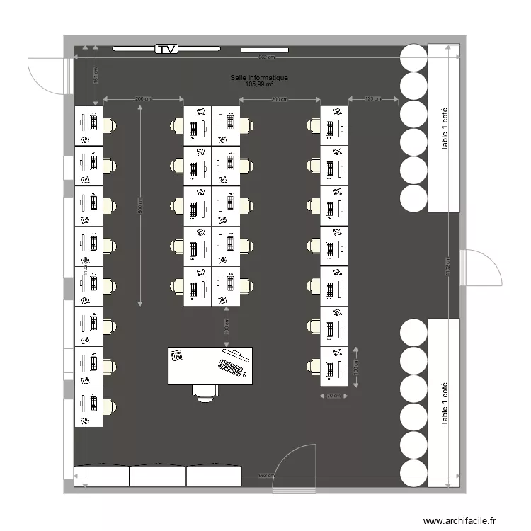 Plan salle informatique configuration 4. Plan de 