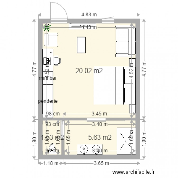chambre hotel 50. Plan de 0 pièce et 0 m2