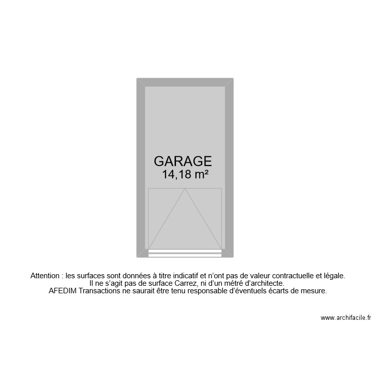 bi 9617 garage. Plan de 1 pièce et 14 m2