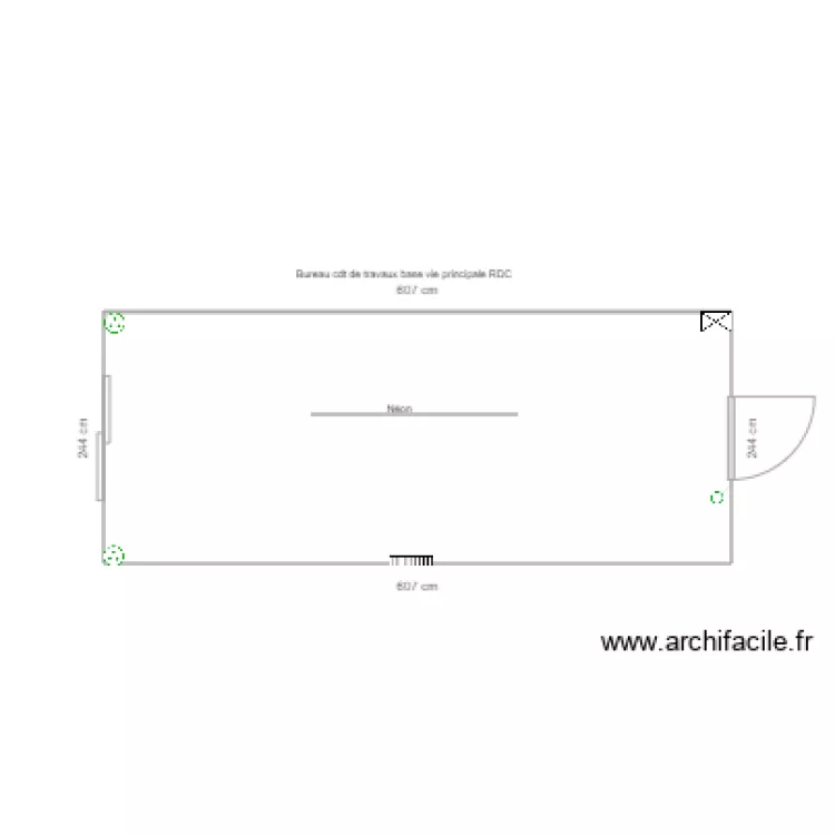 Bureau cdt de travaux base vie principale RDC. Plan de 