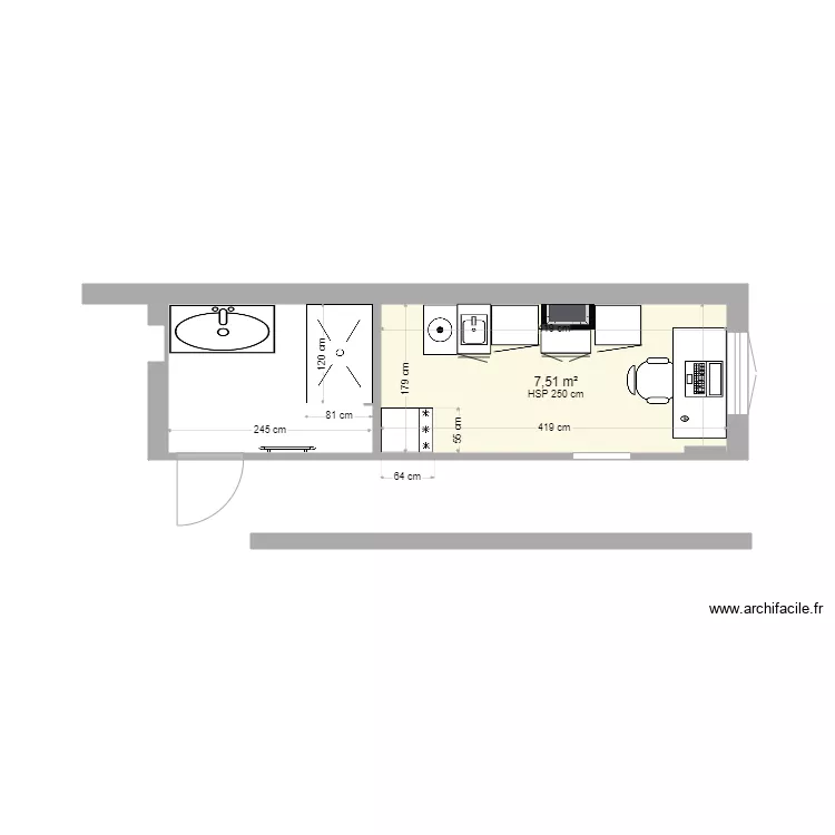 buandrie  SDB modification 1. Plan de 