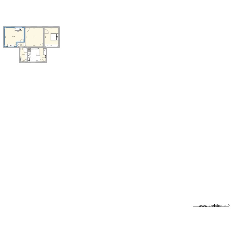 Place St Louis - sans cuisine. Plan de 7 pièces et 86 m2