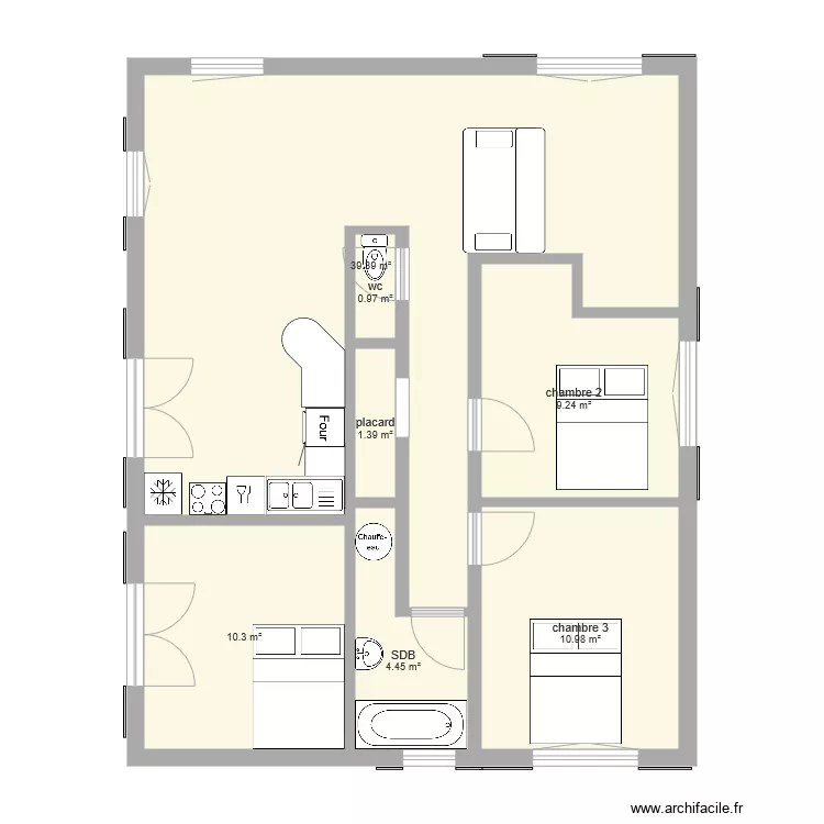 appart arlac v ali2. Plan de 