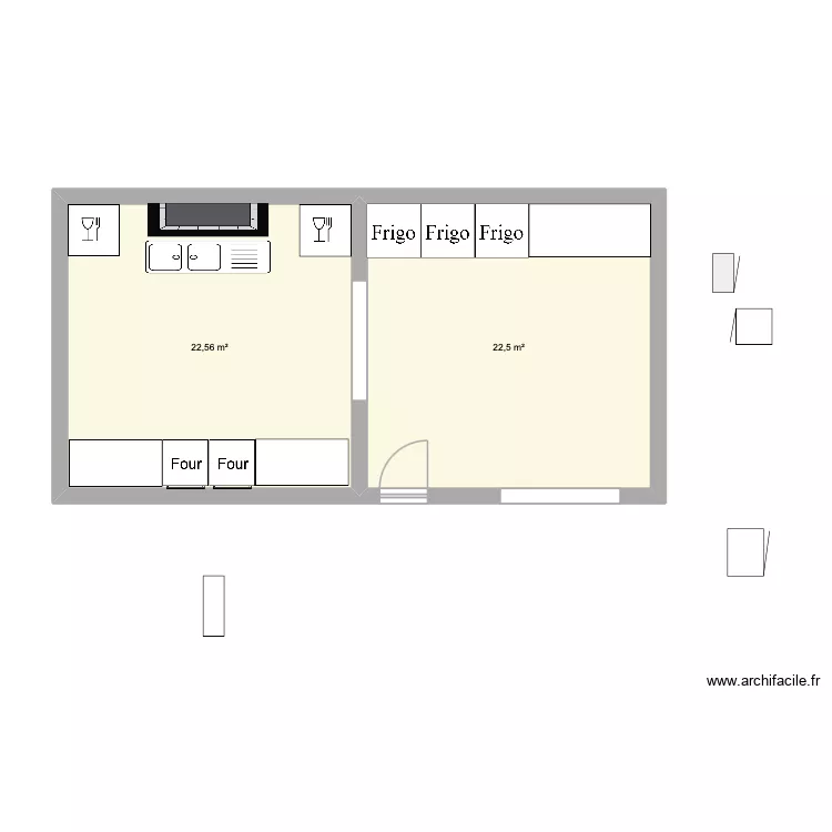 cuisine. Plan de 2 et 45 m² cuisine. Plan de 2 et 45 m²