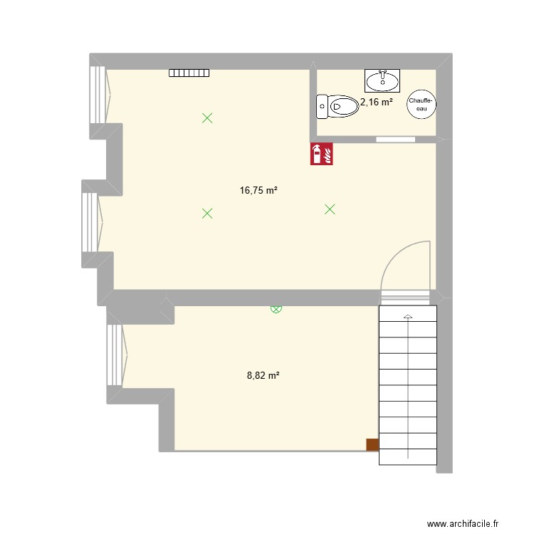 plans boutique. Plan de 3 pièces et 28 m2