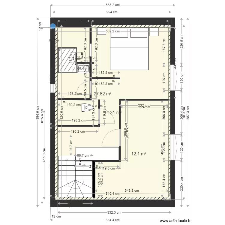natacha surelevation 2026-16. Plan de 18  et 379 m²