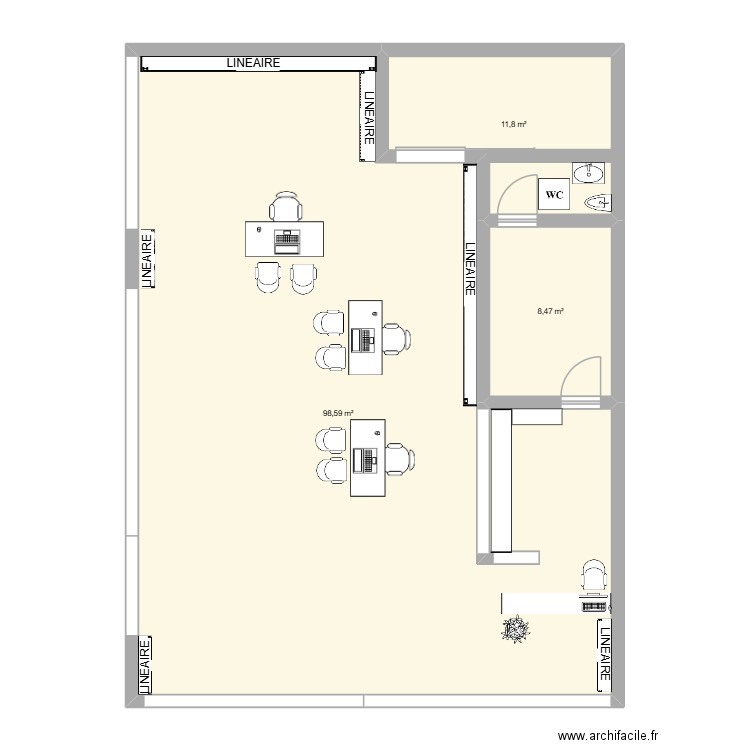 AA cambodge. Plan de 3 pièces et 119 m2