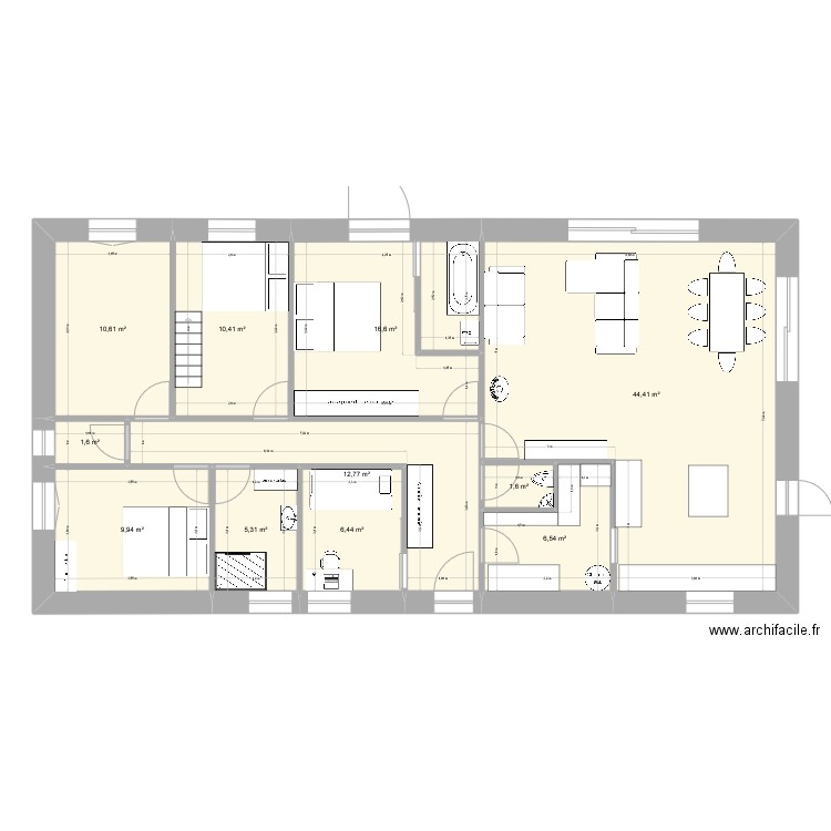 maison v2. Plan de 11 pièces et 126 m2