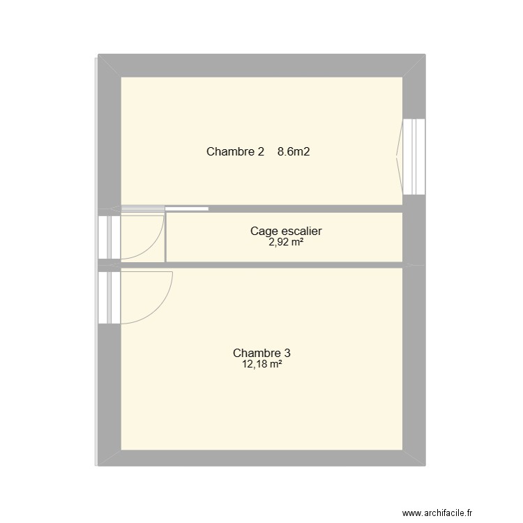 Tricot v1. Plan de 5 pièces et 53 m2