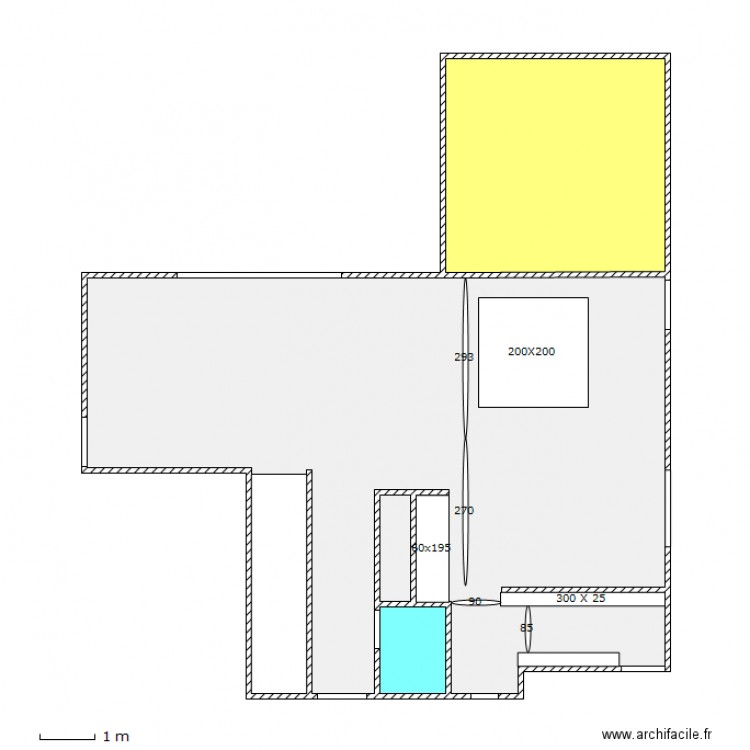 Cuisine et SAM vide. Plan de 0 pièce et 0 m2