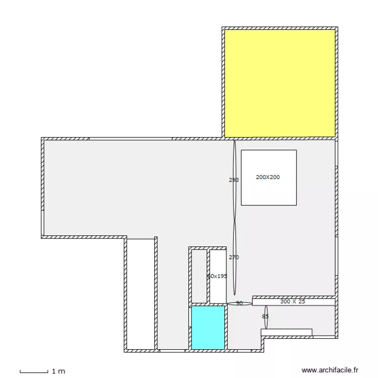 Cuisine et SAM vide. Plan de 