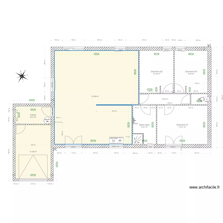 Maison oc verriere. Plan de 