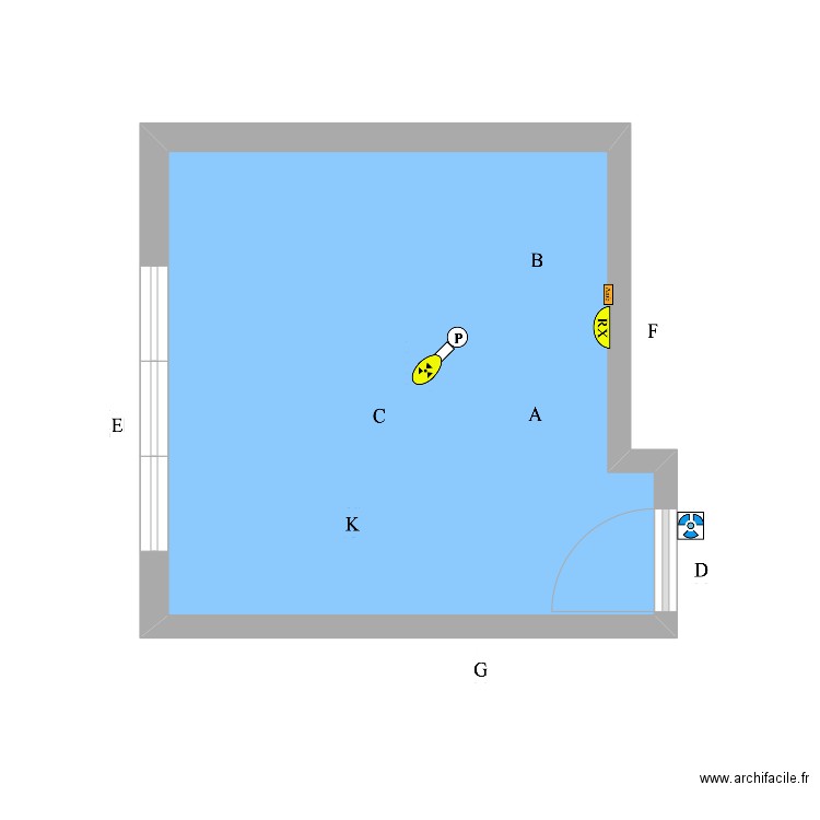 Cabinet 3 du Docteur Julie FOURENT. Plan de 1 pièce et 17 m2