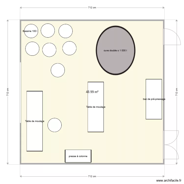 salle fromag&egrave;re. Plan de 