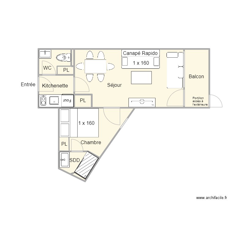 village 401. Plan de 9 pièces et 30 m2