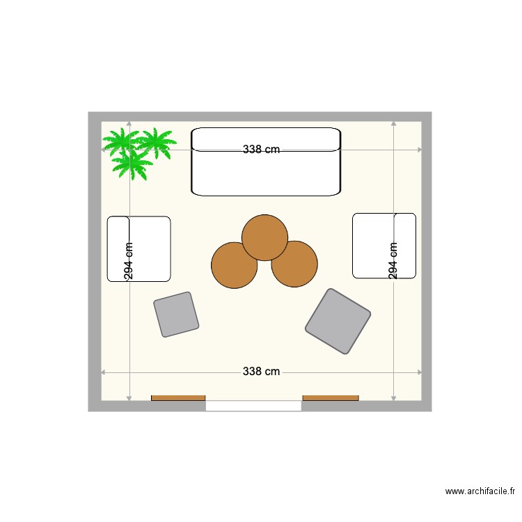 TERRASSE 4. Plan de 1 pièce et 10 m2