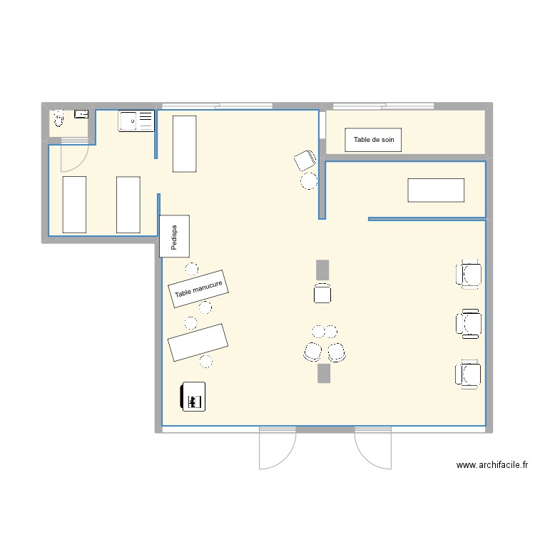 Institut . Plan de 3 pièces et 55 m2