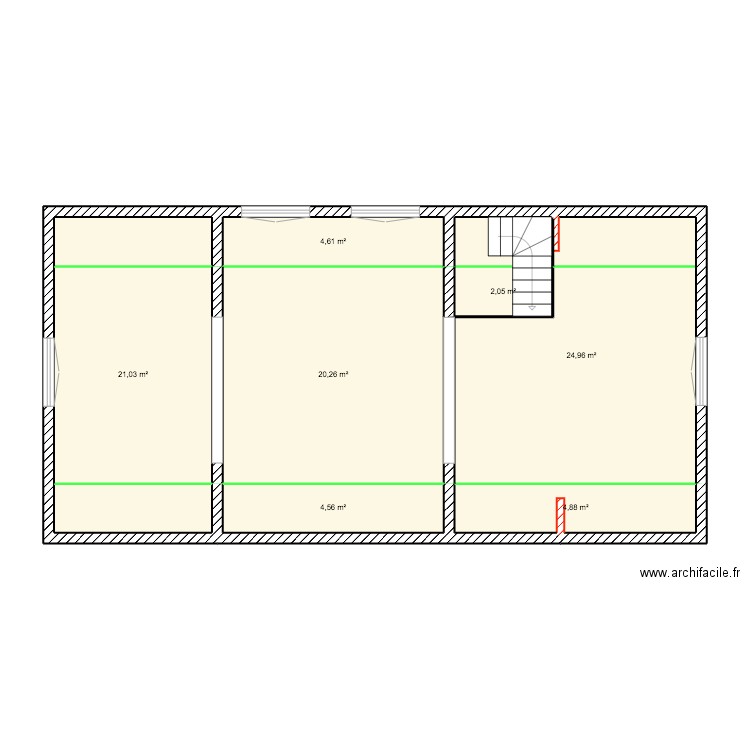 ETAGE CHECY 2. Plan de 7 pièces et 82 m2