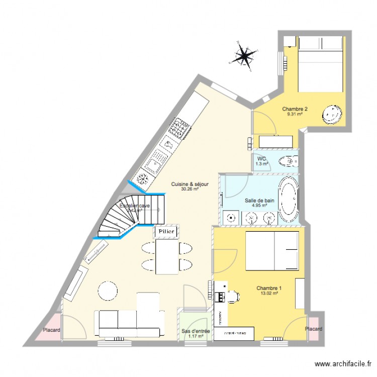 Appartement après 7D. Plan de 0 pièce et 0 m2