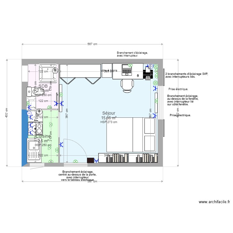 2019 12 13 Prises électriques et appliques. Plan de 0 pièce et 0 m2