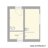 Plan salle eau local piscine &eacute;coulement