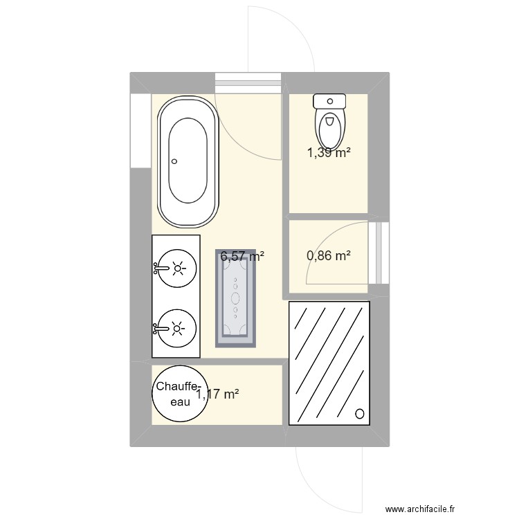 sdb. Plan de 8 pièces et 20 m2