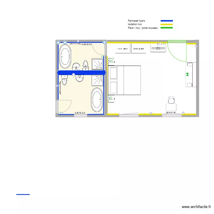 chambre 206 base. Plan de 
